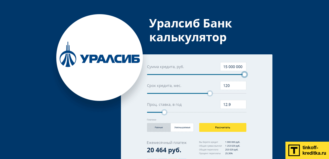 Кредитный калькулятор от банка УРАЛСИБ онлайн