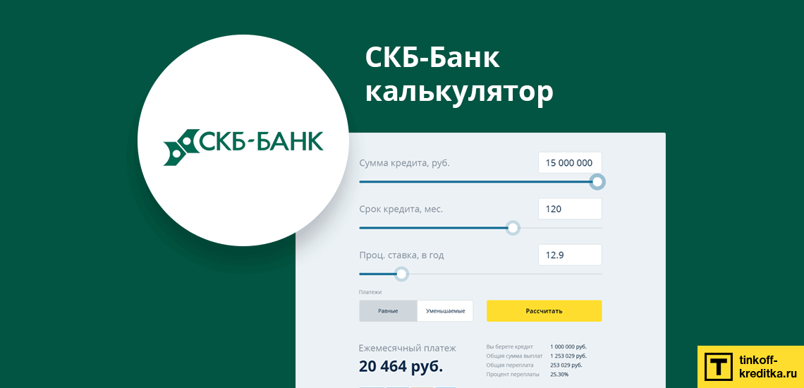 Кредитный калькулятор от СКБ-банка онлайн