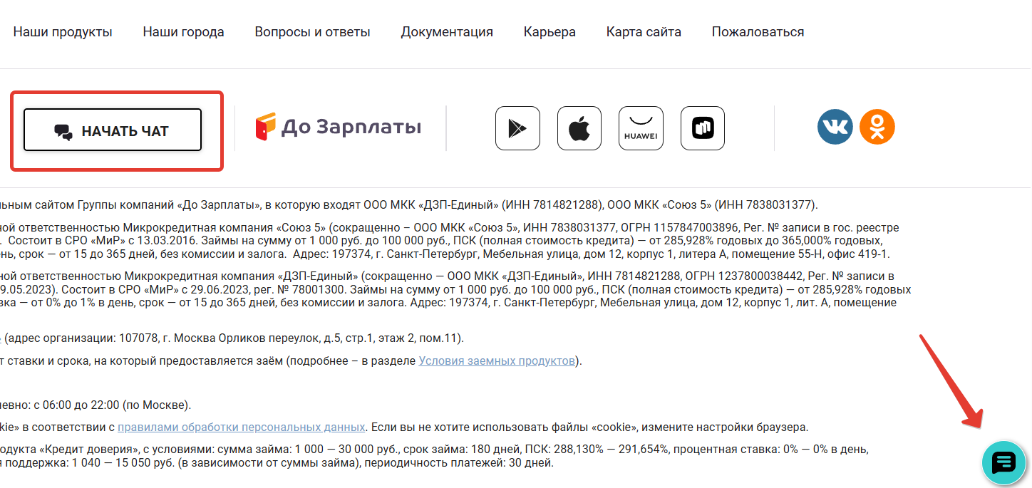 Чат с До Зарплаты