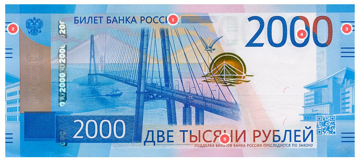 Проверка купюры 2000 на ощупь