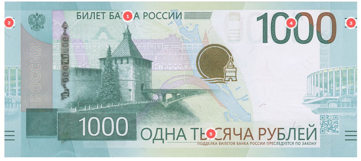 Проверка новой купюры 1000 на ощупь