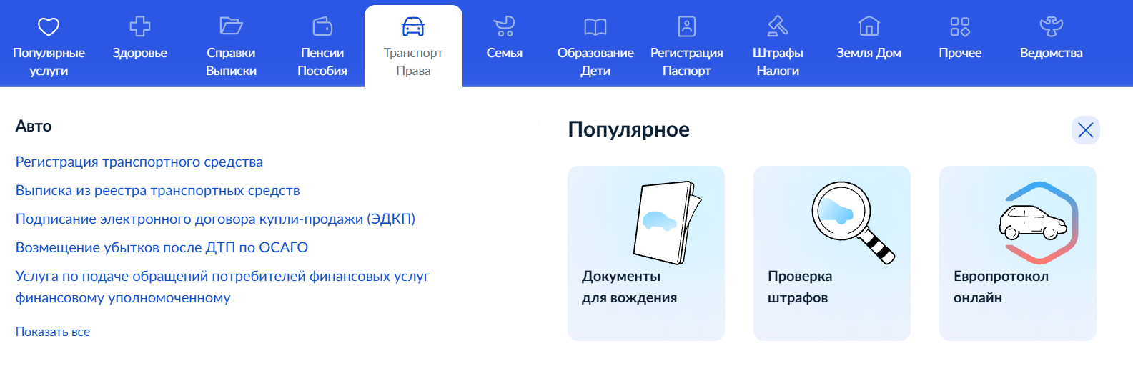 Поиск ответа на Госуслугах