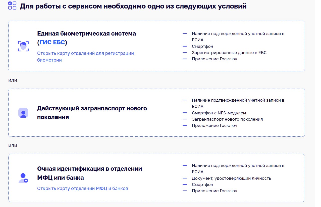 Условия для работы с «Госключом»