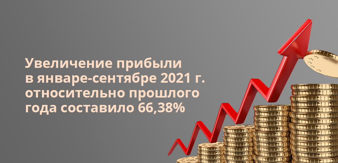 Увеличение прибыли в январе-сентябре 2021 г. относительно прошлого года составило 66,38%