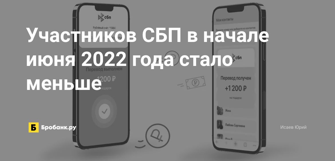 Участников СБП в начале июня 2022 года стало меньше | Бробанк.ру
