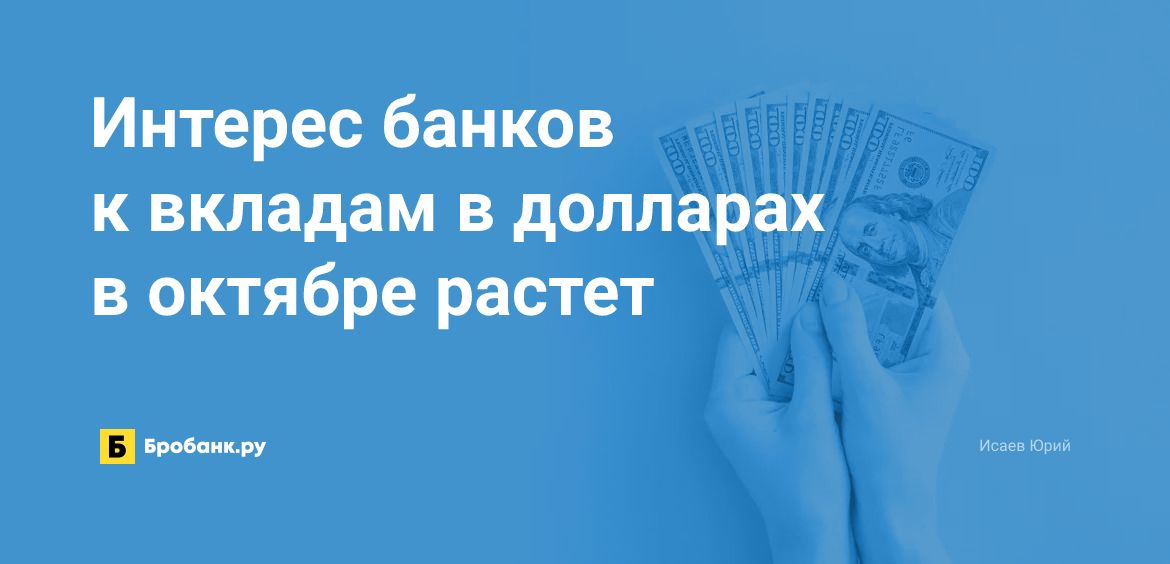 Интерес банков к вкладам в долларах в октябре растет | Бробанк.ру