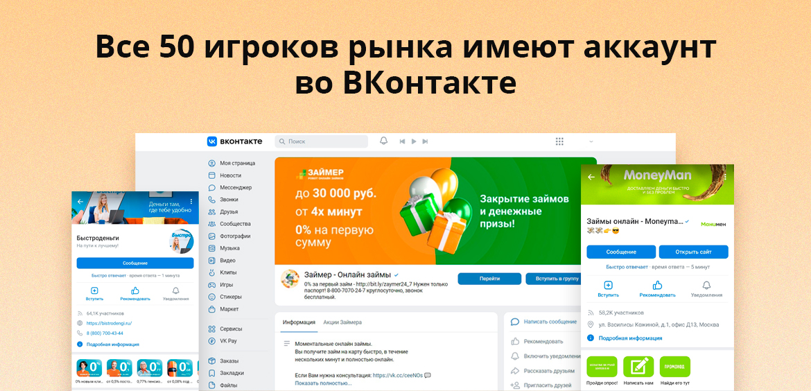 Все 50 игроков рынка имеют аккаунт во ВКонтакте