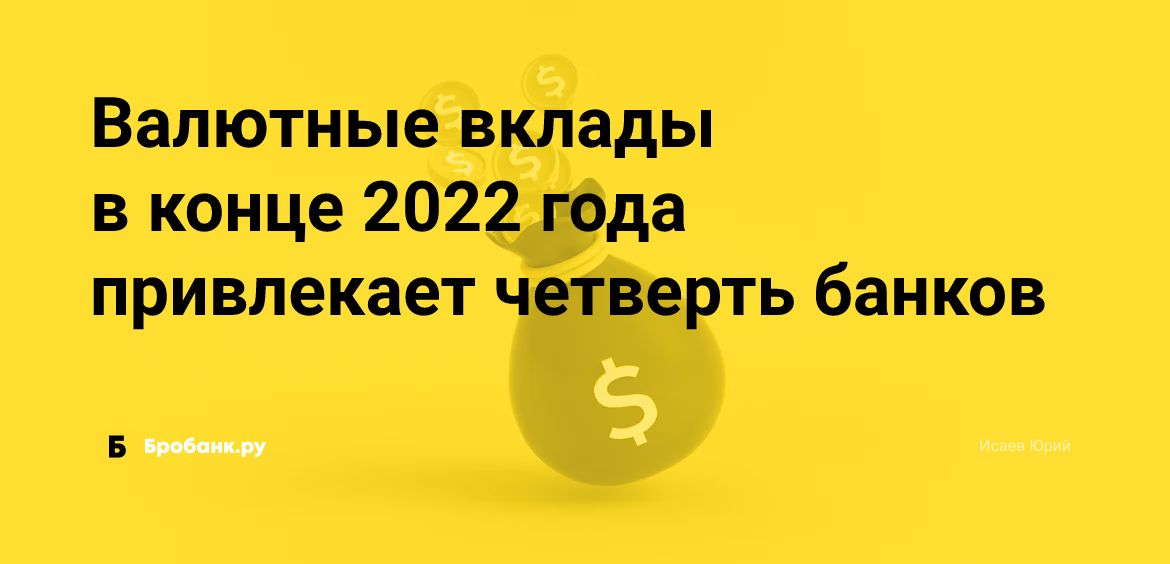 Валютные вклады в конце 2022 года привлекает четверть банков | Бробанк.ру