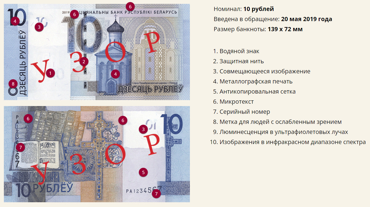 10 белорусских рублей
