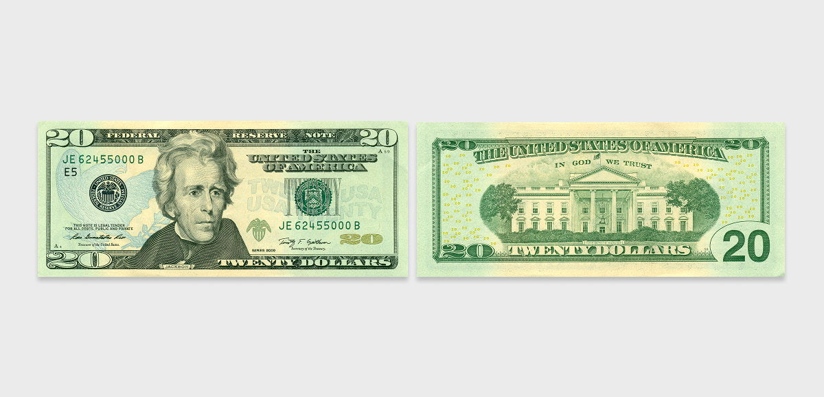 20 долларов нового образца