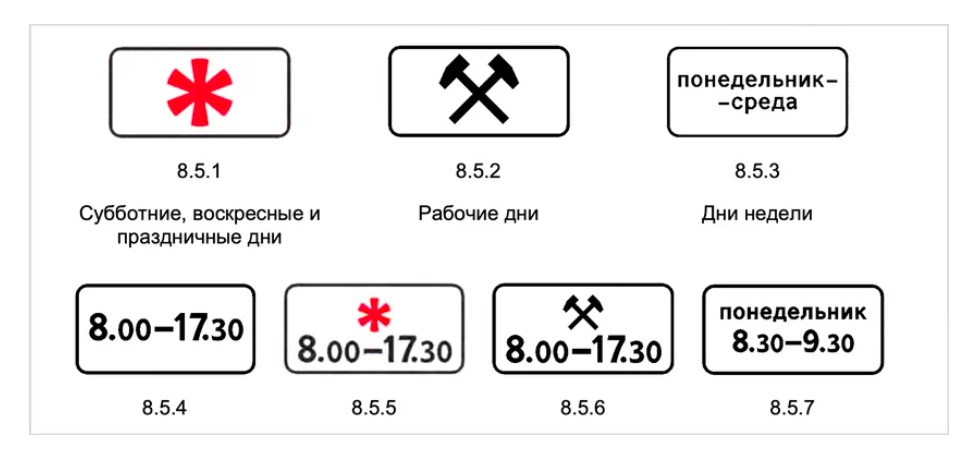 Дополнительные таблички к знаку 5.14 «Автобусная полоса»