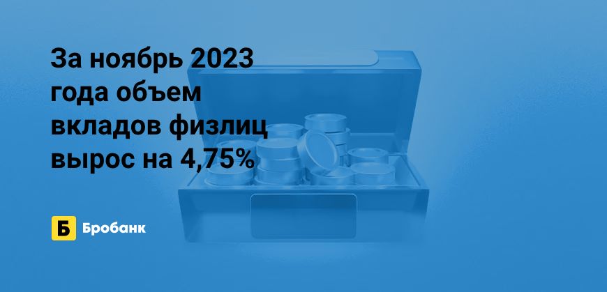 В ноябре 2023 года максимальный прирост вкладов физлиц | Бробанк.ру