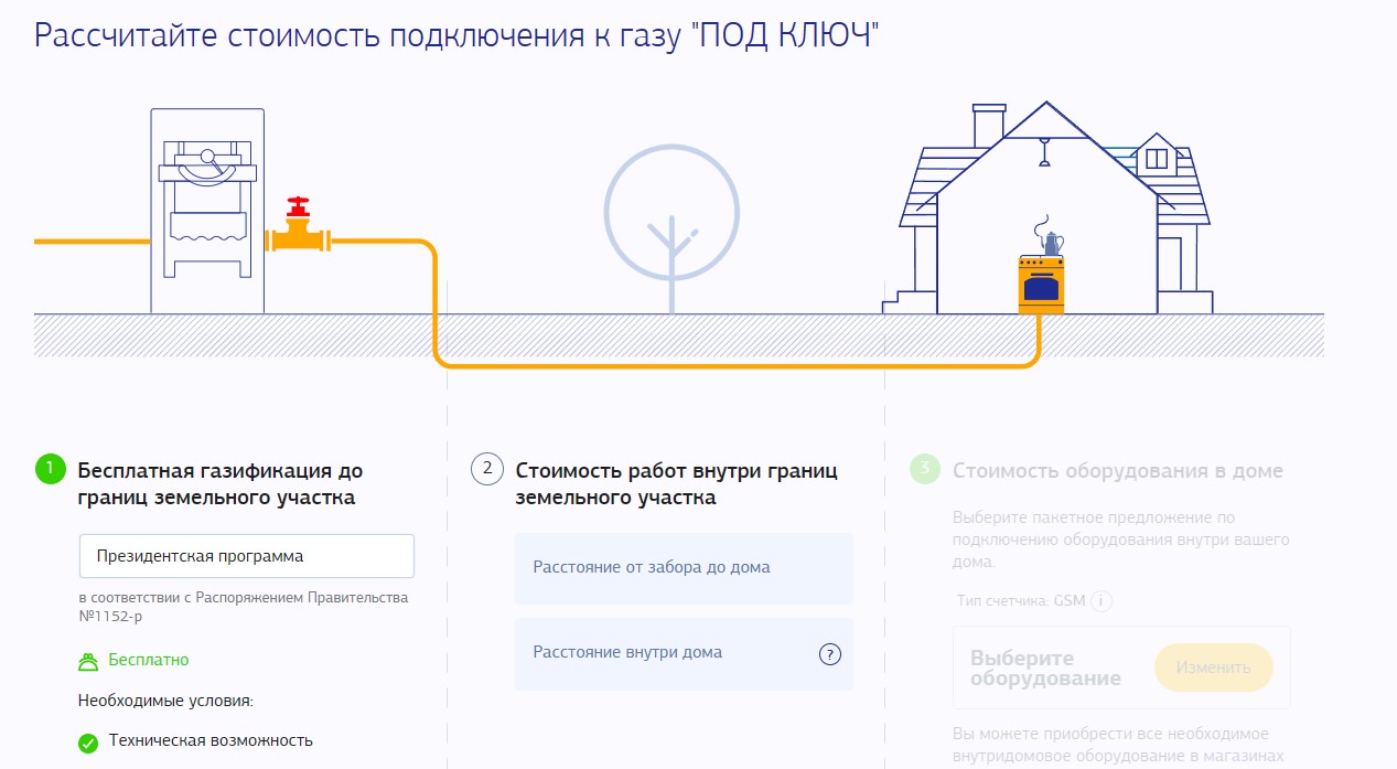 Онлайн-калькулятор газификации