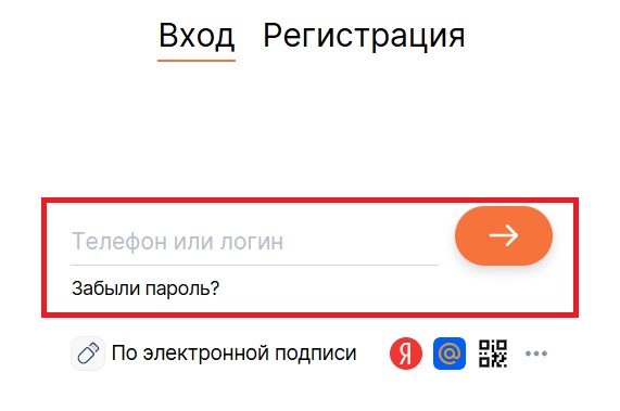 Авторизация по телефону или логину.