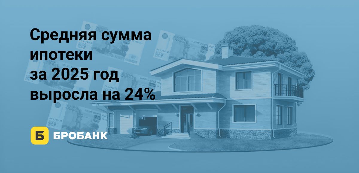 Средний чек ипотеки в 2025 году — 4,5 млн рублей | Бробанк.ру