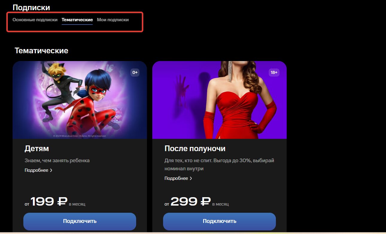 Подписки в КИОН