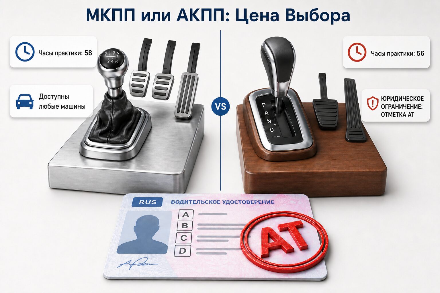 В чем риск выбора обучения на права на автомобиле с АКПП