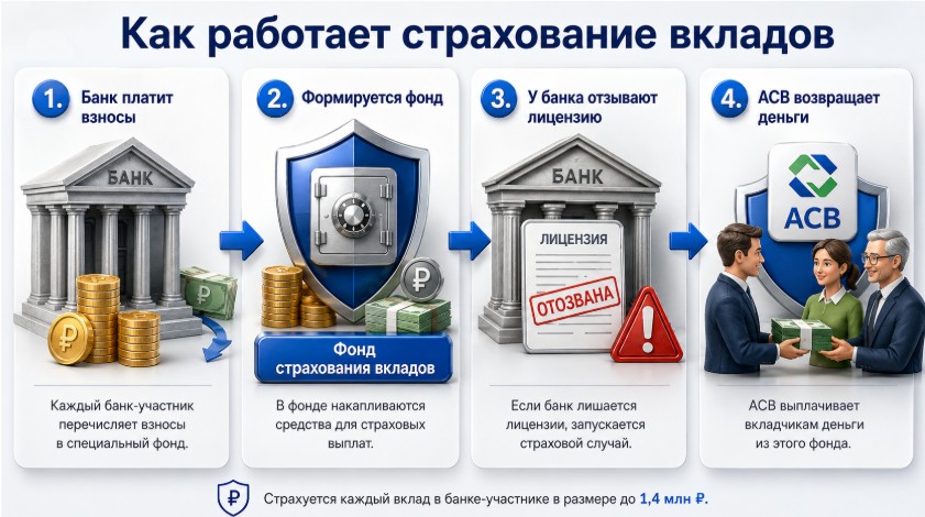 Схема работы системы страхования вкладов в РФ