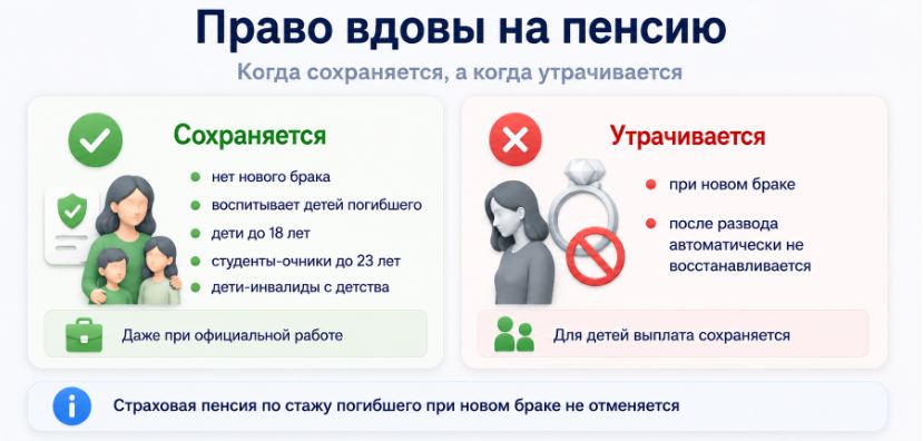 Как вдове военного сохранить право на пенсию по потере кормильца