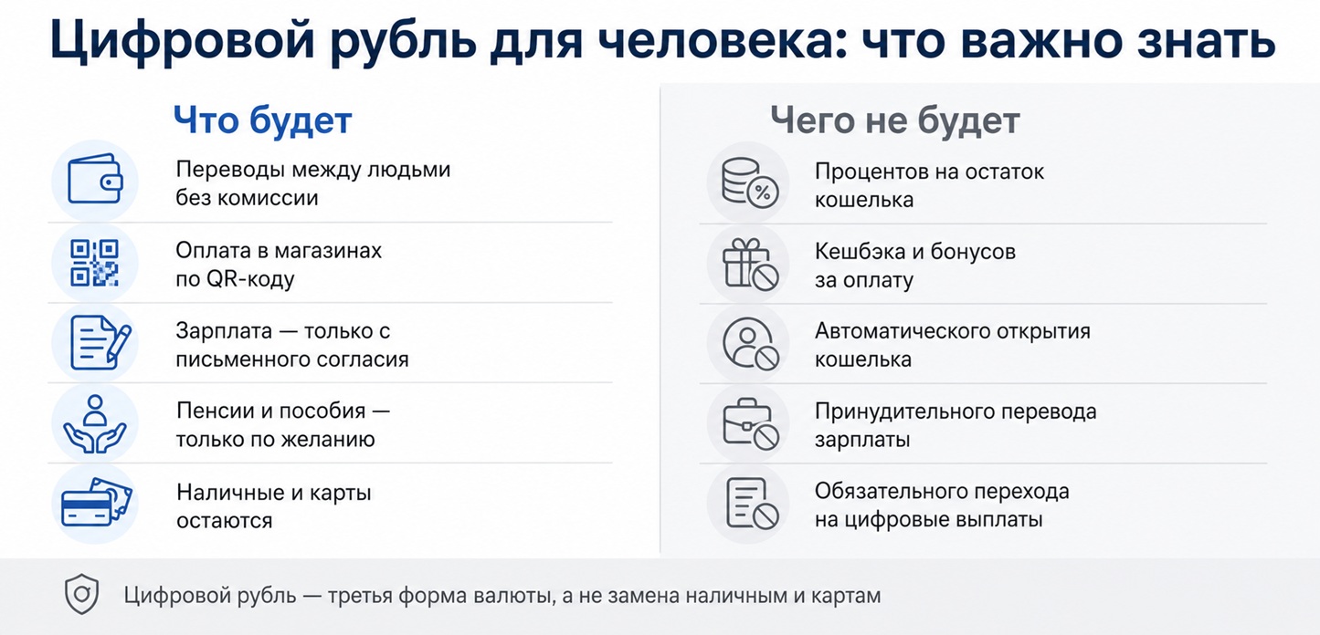Что меняется для пользователя с запуском цифрового рубля