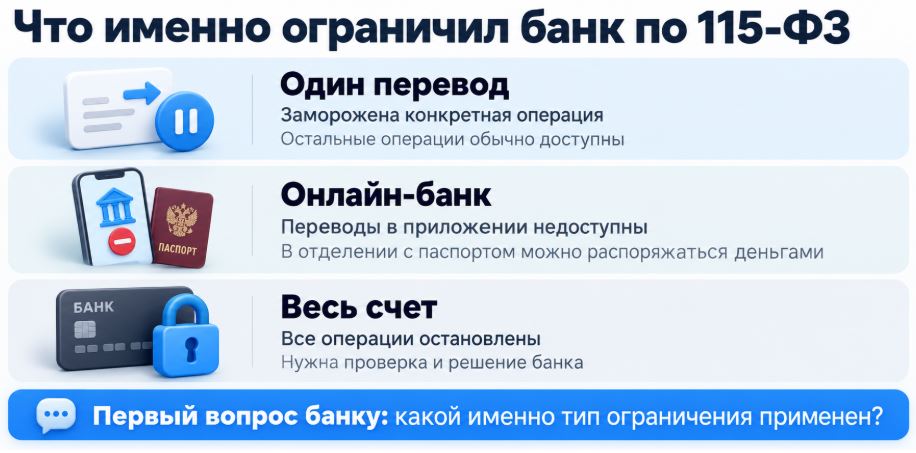 блокировка карты или счет по 115-ФЗ
